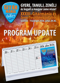 GITÁRMÁNIA TÁBOR PROGRAM 2026.